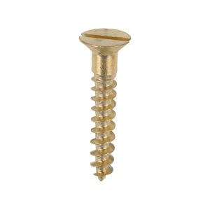 Solid Brass Timber Screws - SLOT - Countersunk 8 x 1