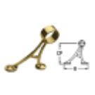 1-1/2" Brass Floor Mount Bracket