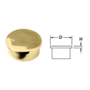 1-1/2" Brass Flush End Cap Tubing